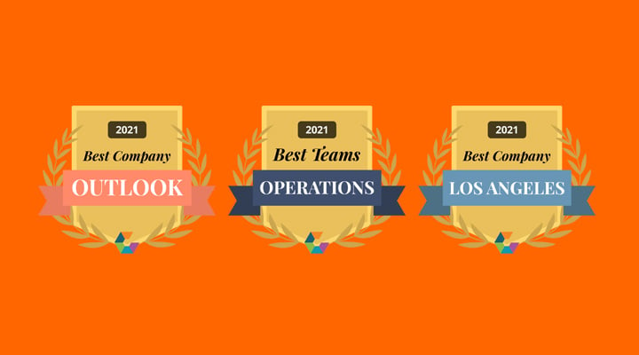 visual of public storage comparably awards for best outlook, best teams operations and best company los angeles